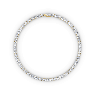 Classic Tennis Necklace in yellow gold — front view