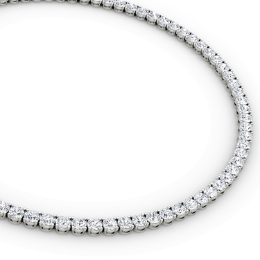 Classic Tennis Necklace in white gold — detail view