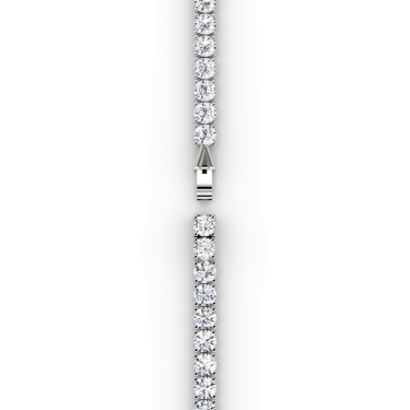 Classic Tennis Necklace in white gold — clasp view