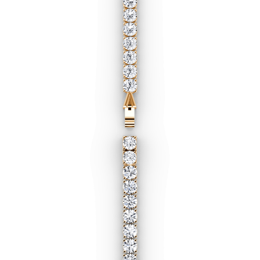 Classic Tennis Necklace in rose gold — clasp view