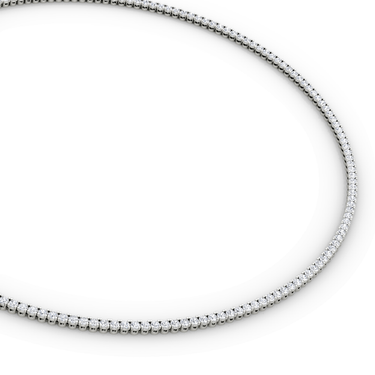 Classic Tennis Necklace in white gold — detail view