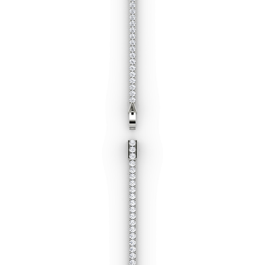 Classic Tennis Necklace in white gold — clasp view