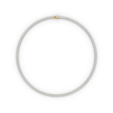 Classic Tennis Necklace in yellow gold — front view