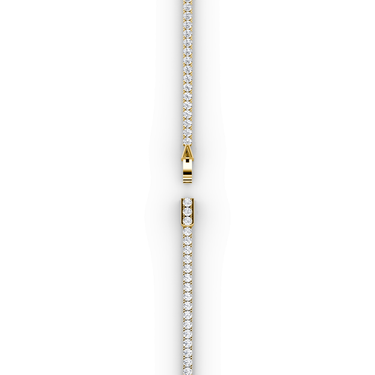 Classic Tennis Necklace in yellow gold — clasp view