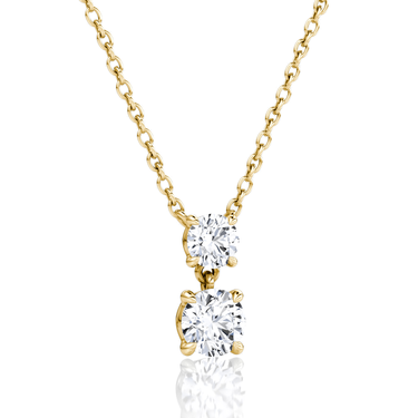 Signature Drop Necklace, yellow gold, angled view
