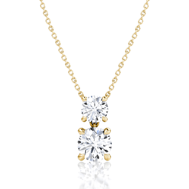 Signature Drop Necklace, yellow gold, front view