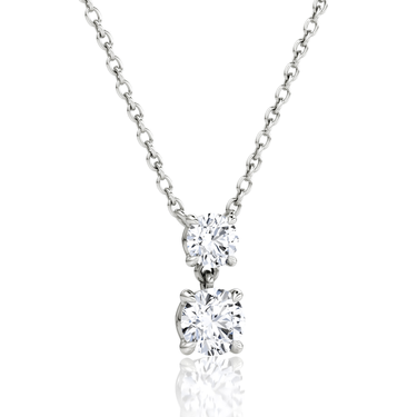Signature Drop Necklace, white gold, angled view