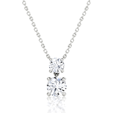 Signature Drop Necklace, white gold, front view