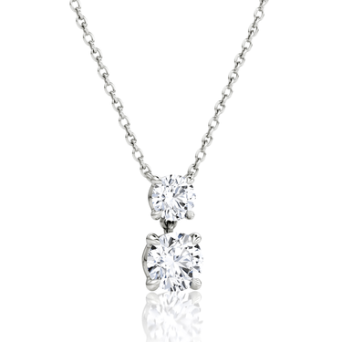 Signature Drop Necklace, white gold, angled view