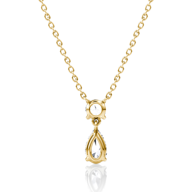 Signature Drop Necklace, yellow gold, back view