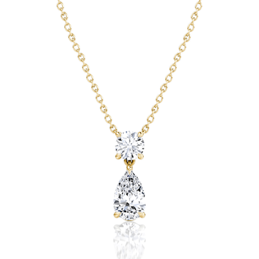 Signature Drop Necklace, yellow gold, front view