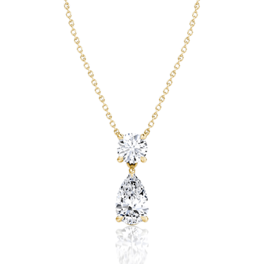 Signature Drop Necklace, yellow gold, front view