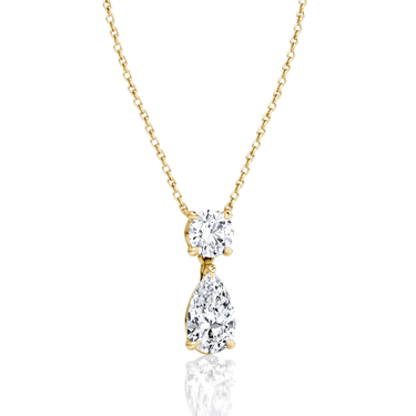 Signature Drop Necklace, yellow gold, angled view