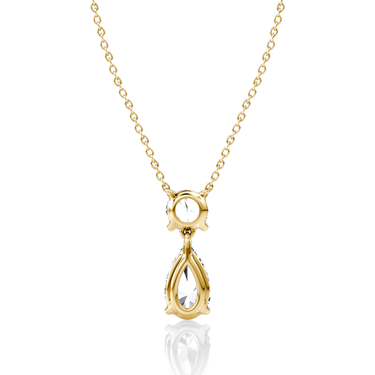 Signature Drop Necklace, yellow gold, back view