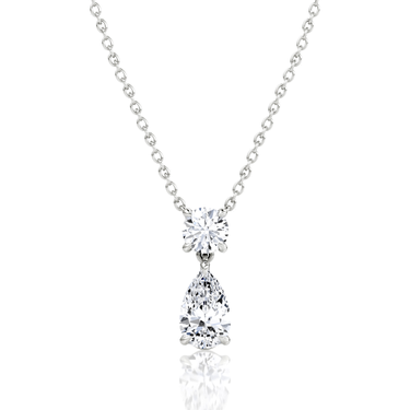 Signature Drop Necklace, white gold, front view