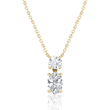 Signature Drop Necklace, yellow gold, front view