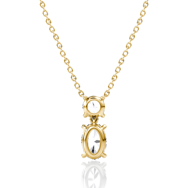 Signature Drop Necklace, yellow gold, back view