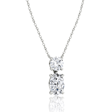 Signature Drop Necklace, white gold, angled view