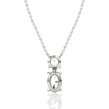 Signature Drop Necklace, white gold, back view