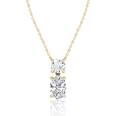 Signature Drop Necklace, yellow gold, front view