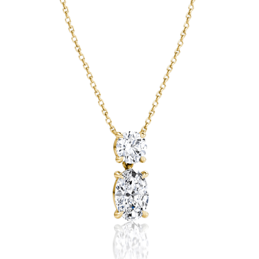 Signature Drop Necklace, yellow gold, angled view