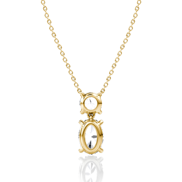 Signature Drop Necklace, yellow gold, back view