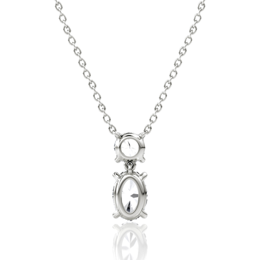 Signature Drop Necklace, white gold, back view