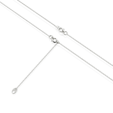 Duo Shield Drop Pendant in white gold, clasp view