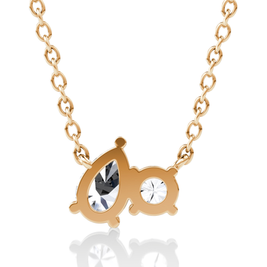 Toi et Moi Necklace in rose gold, back view
