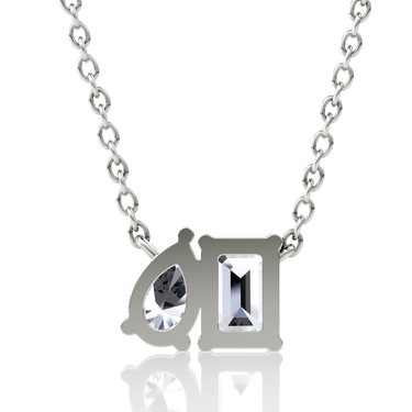 Toi et Moi Necklace in white gold, back view