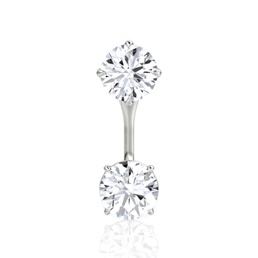 Solitaire Stud & Ear Jacket, Round Brilliant / 0.50ct Stud, 0.50ct Ear Jacket, white gold, front view