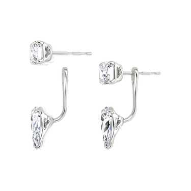 Solitaire Stud & Ear Jacket in white gold, detail view