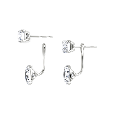 Solitaire Stud & Ear Jacket in white gold, detail view