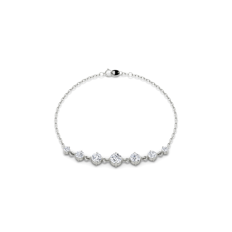 Linked Tennis Bracelet — White Gold — front