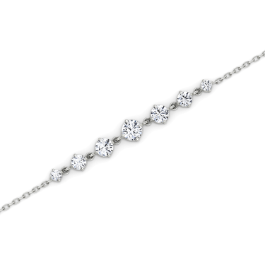Linked Tennis Bracelet — White Gold — detail