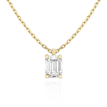 Solitaire Pendant in 18K Yellow Gold — front view