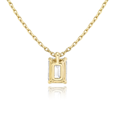 Solitaire Pendant in 18K Yellow Gold — back view