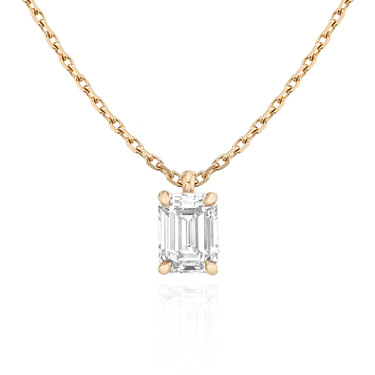 Solitaire Pendant in 18K Rose Gold — front view