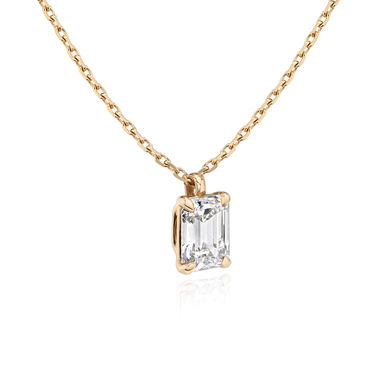 Solitaire Pendant in 18K Rose Gold — side view