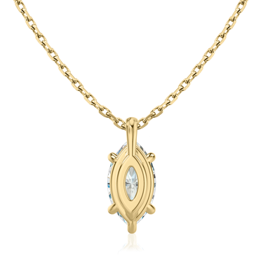 Solitaire Pendant in 18K Yellow Gold — back view