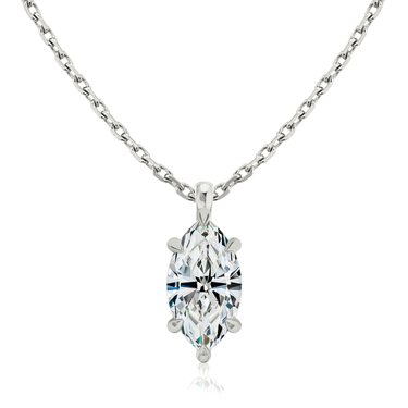 Solitaire Pendant in 18K White Gold — front view