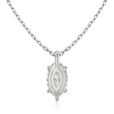 Solitaire Pendant in 18K White Gold — back view