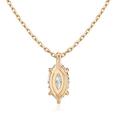 Solitaire Pendant in 18K Rose Gold — back view