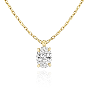 Solitaire Pendant in 18K Yellow Gold — front view