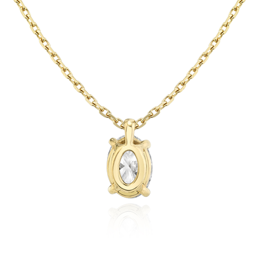 Solitaire Pendant in 18K Yellow Gold — back view