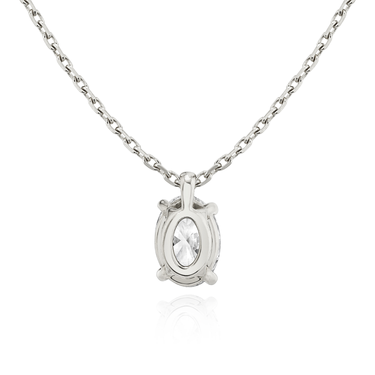 Solitaire Pendant in 18K White Gold — back view