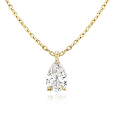 Solitaire Pendant in 18K Yellow Gold — front view