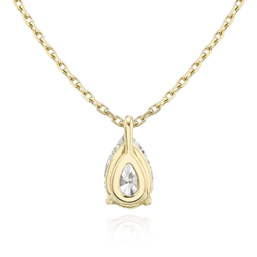 Solitaire Pendant in 18K Yellow Gold — back view