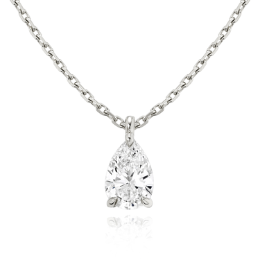Solitaire Pendant in 18K White Gold — front view