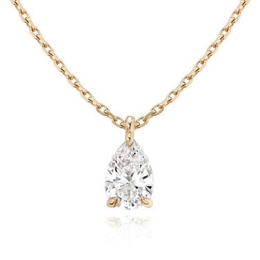 Solitaire Pendant in 18K Rose Gold — front view